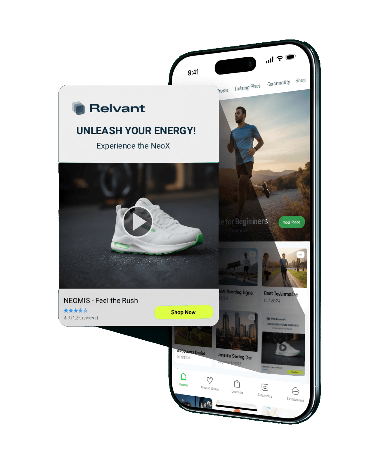 Mobile ad example created with Relvant DSP, showcasing programmatic advertising performance through AI optimization and high-engagement formats.