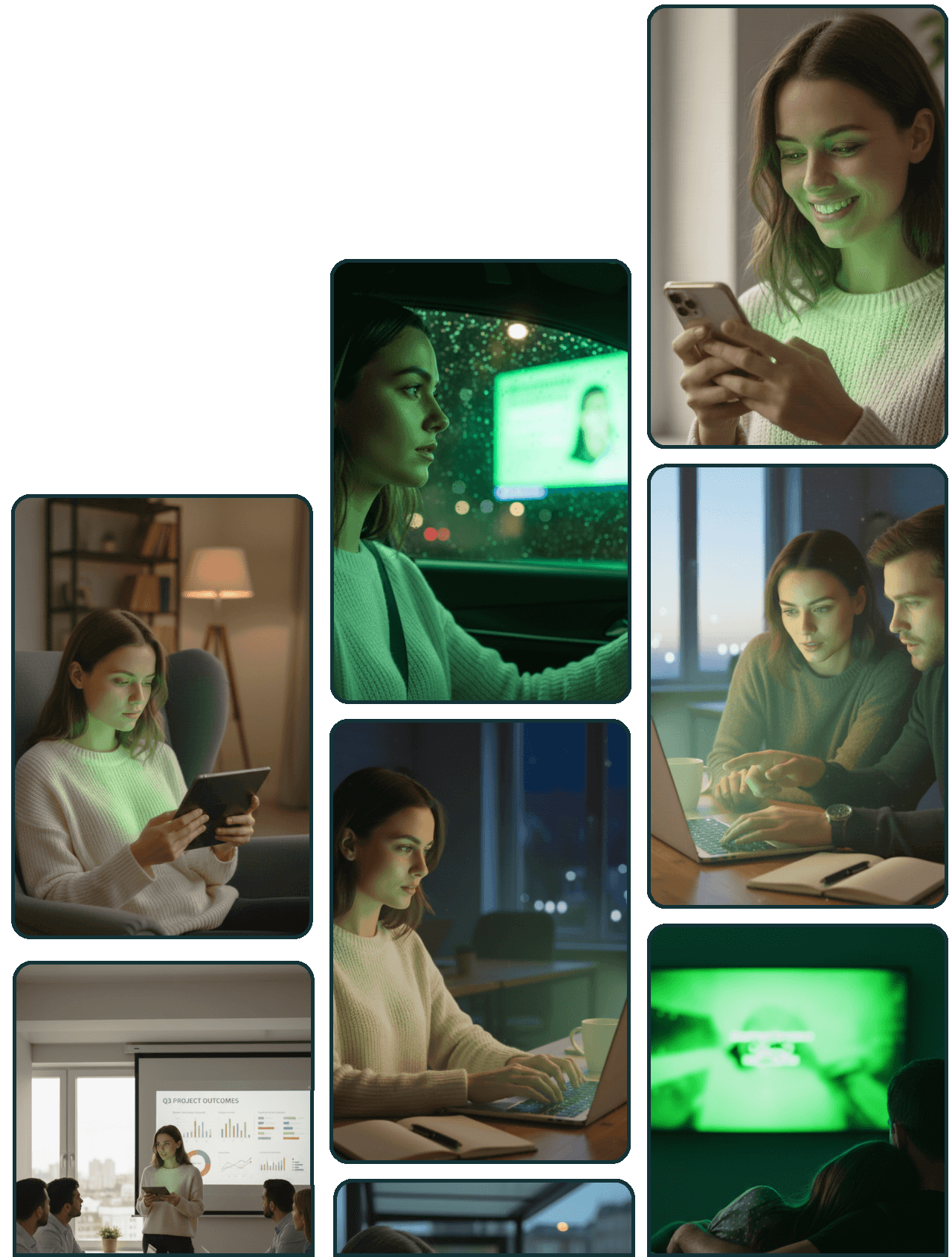 People engaging with ads across multiple devices, representing Relvant DSP’s programmatic ad formats and cross-screen advertising reach.