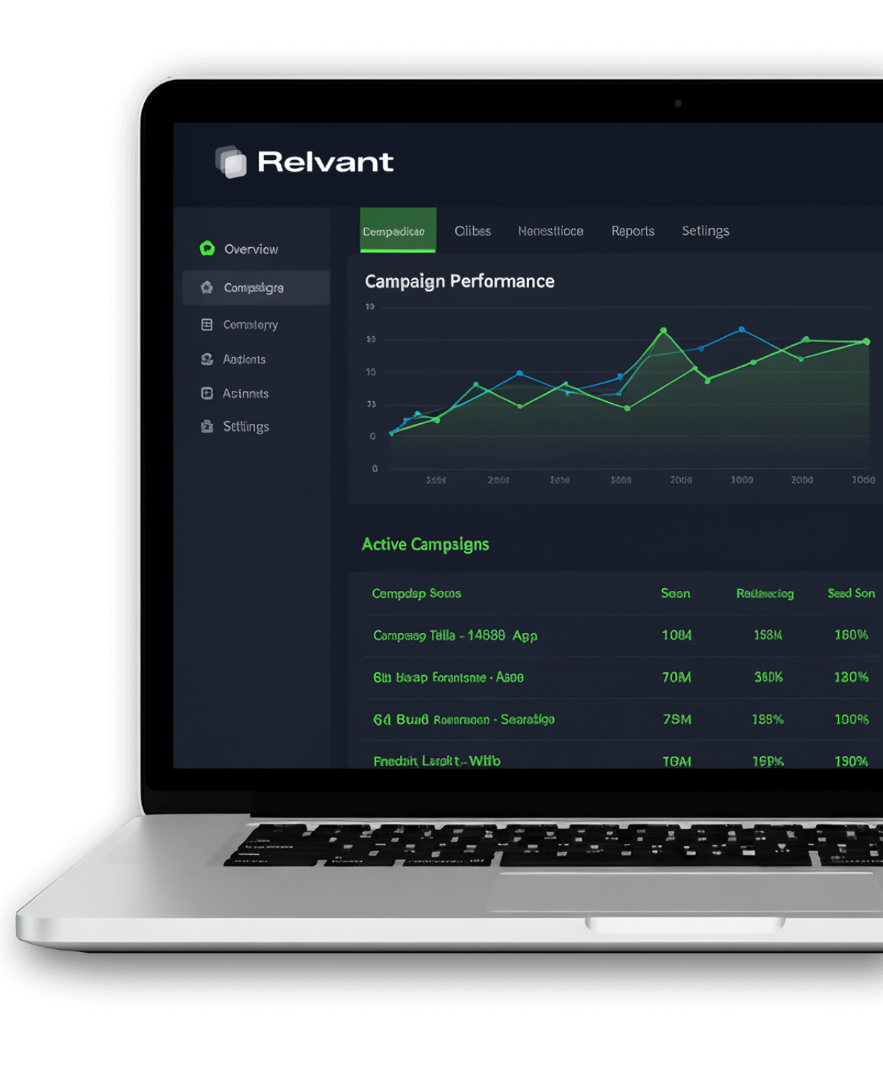 Relvant DSP dashboard showcasing its programmatic capabilities for tracking, optimization, and transparency.